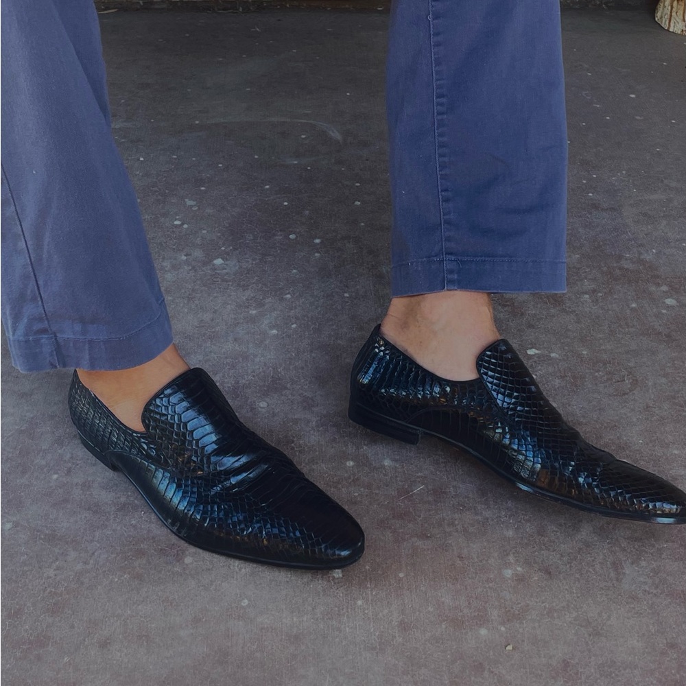 Gucci Snake skin loafers, Tom’s Fords last collection for Gucci.